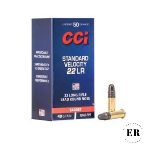Bala CCI Cal 22lr Modelo STANDARD Proyectil 40gn Caja de 50 unidades