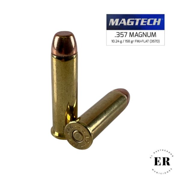 Bala Magtech 357mag FMJ Flat Proyectil de 158gn. Caja de 50 unidades