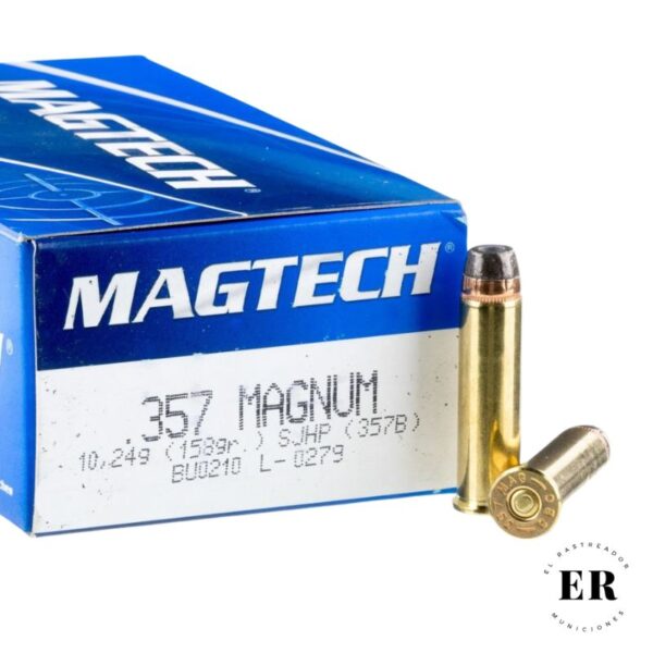 Bala Magtech Cal 357mag SJSP Plana Proyectil de 158gn. Caja de 50 unidades