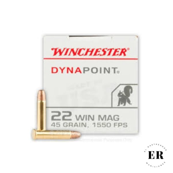 Bala Winchester Cal.22 magnum Modelo Dynapoint Proyectil de 45gn Caja de 50 unidades